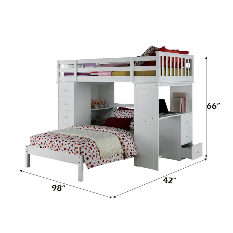 Freya - Twin Loft Bed With Storage - White by Unique Piece Furniture