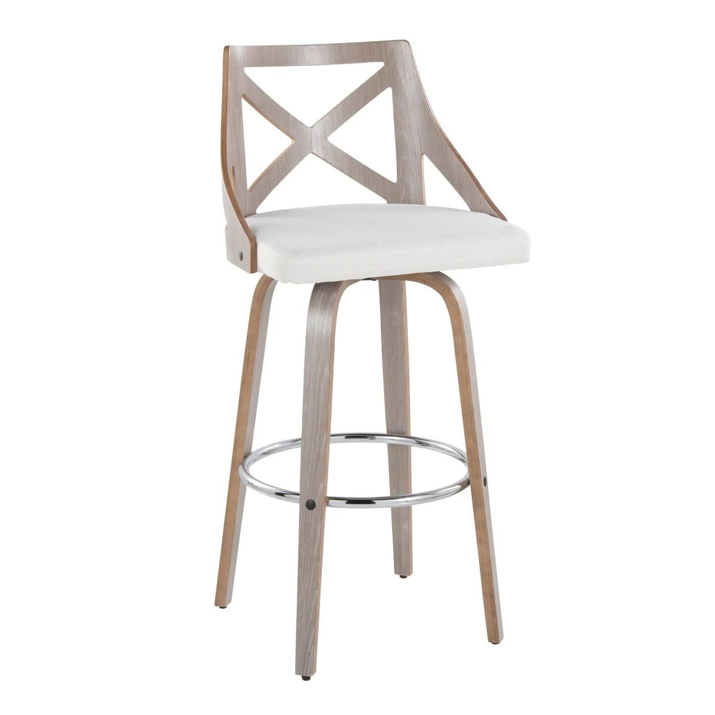 Charlotte - Farmhouse Fixed Height Bar Stool With Round Footrest (Set of 2) by HouseOfZazla