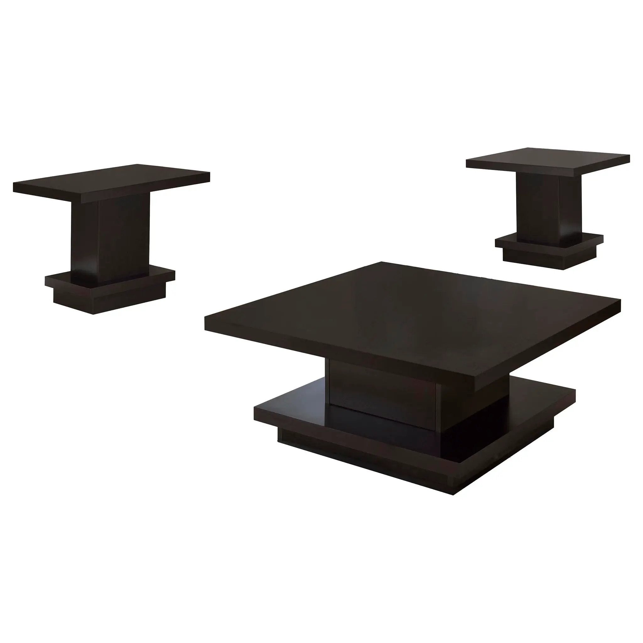 Reston 3-piece Square Coffee and End Table Set Cappuccino by Unique Piece Furniture