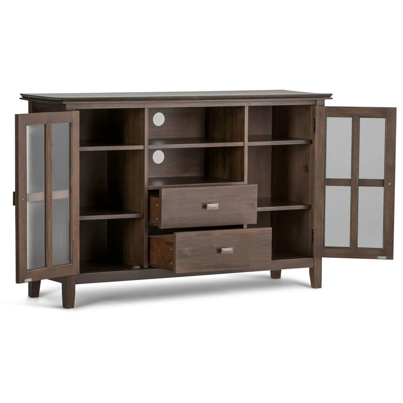 Artisan - Tall TV Media Stand - Natural Aged Brown by HouseOfZazla