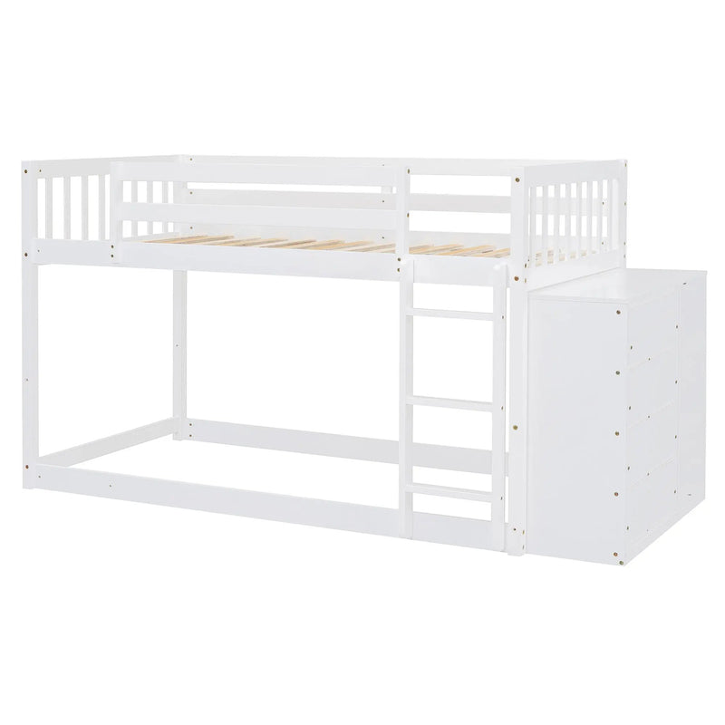 Bunk Bed With 4 Drawers And 3 Shelves by Unique Piece Furniture