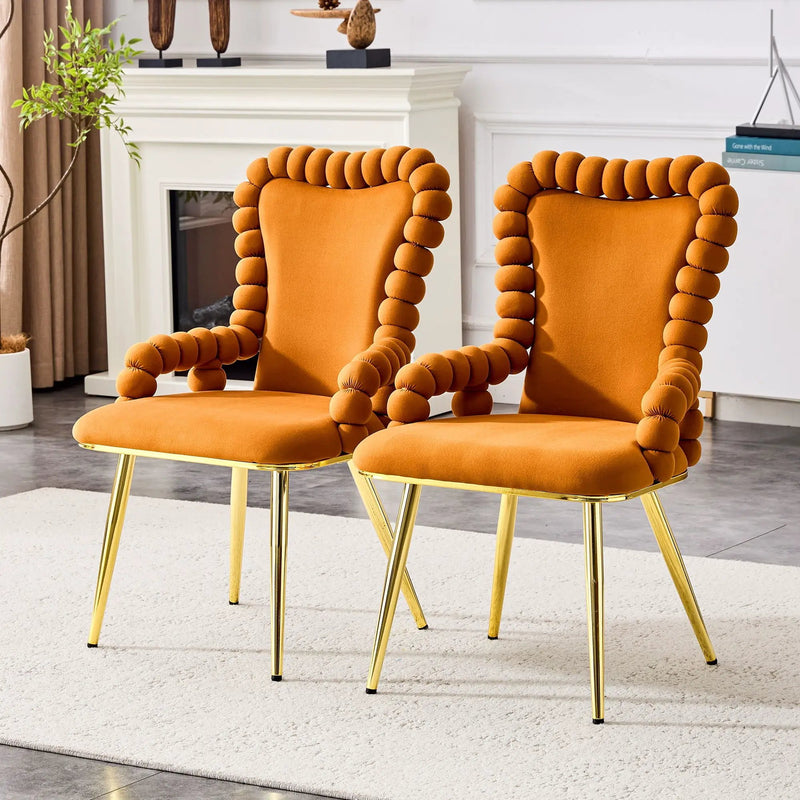 Puffy Bubble, Ball Chain Chair With Armrests For Dining Room (Set of 2) by Unique Piece Furniture