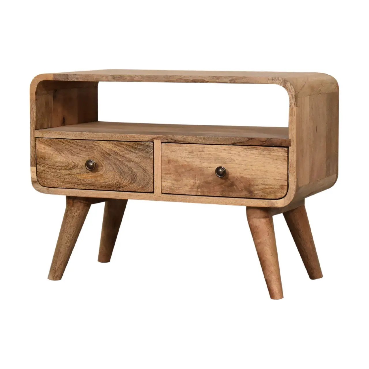 Mini Curved Media Unit - Oak by HouseOfZazla