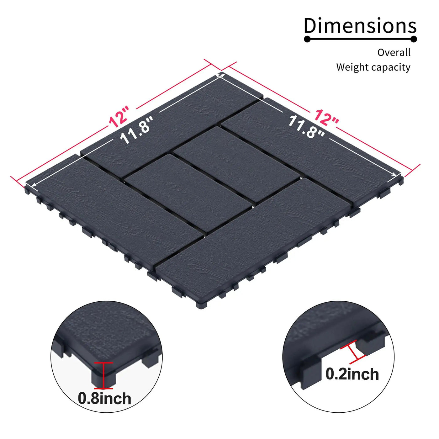 Patio Diy Module Interlocking Decking Tiles Floor, Outdoor And Indoor, Easy And Quick Installation by HouseOfZazla