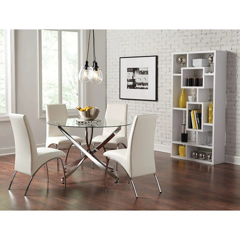 Geometric 10 Shelf Open Back Bookcase With Interlocking Shelves - White by HouseOfZazla