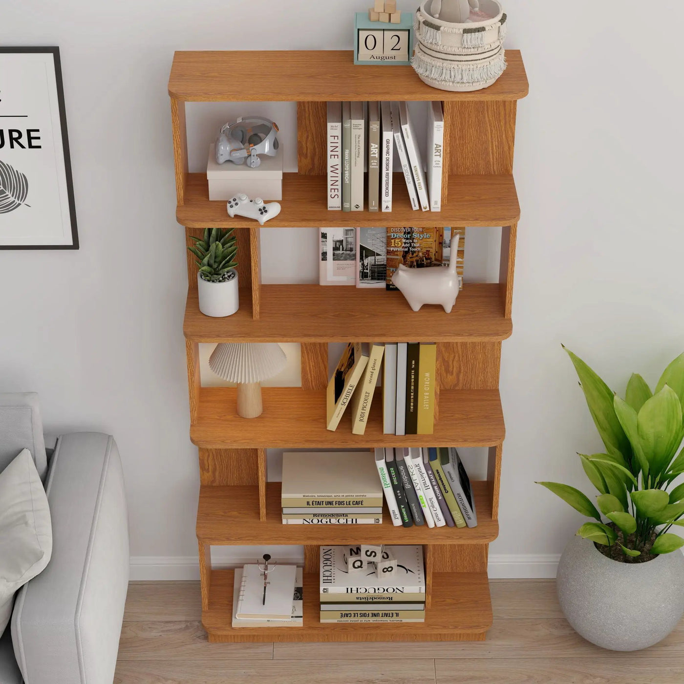 Modern 5 Tier Open Storage Bookcase by HouseOfZazla