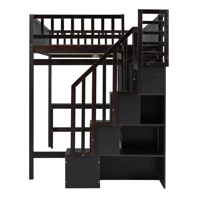 Loft Bed With Bookshelf, Drawers, Desk, And Wardrobe by HouseOfZazla