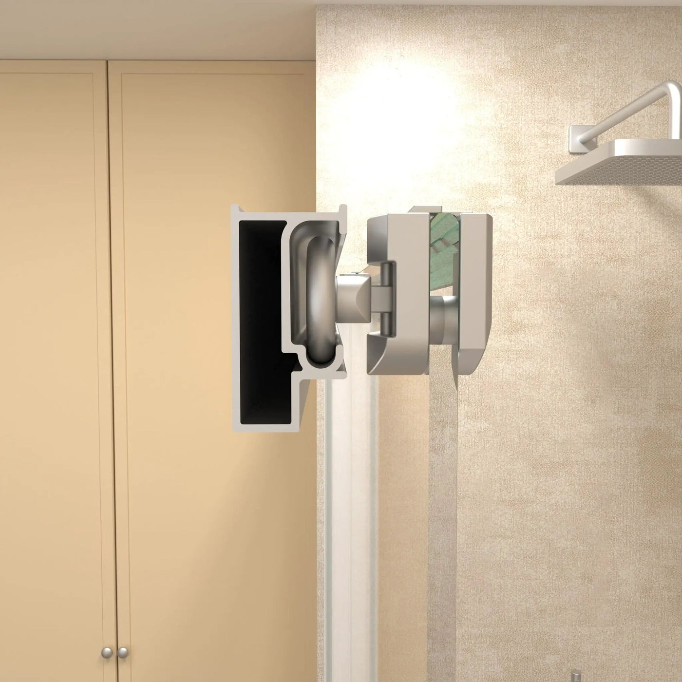 Frameless Single Sliding Shower Door With Handle by HouseOfZazla