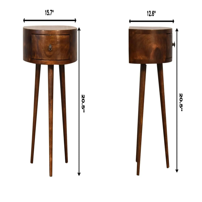 Semi Circle Nightstand - Chestnut by HouseOfZazla