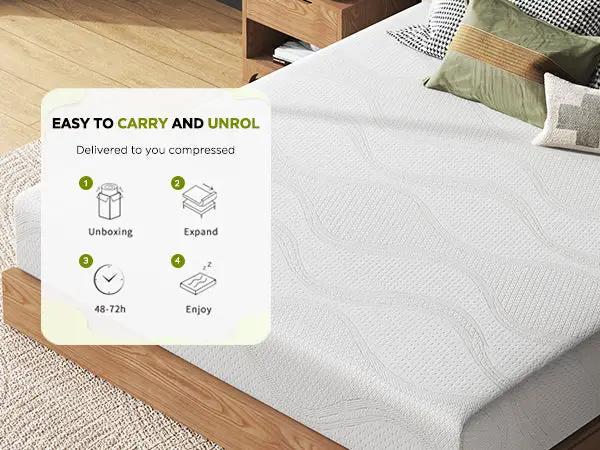 Queen Size Memory Foam Mattress, 10 Inch Bed Mattress, with Cooling by HouseOfZazla