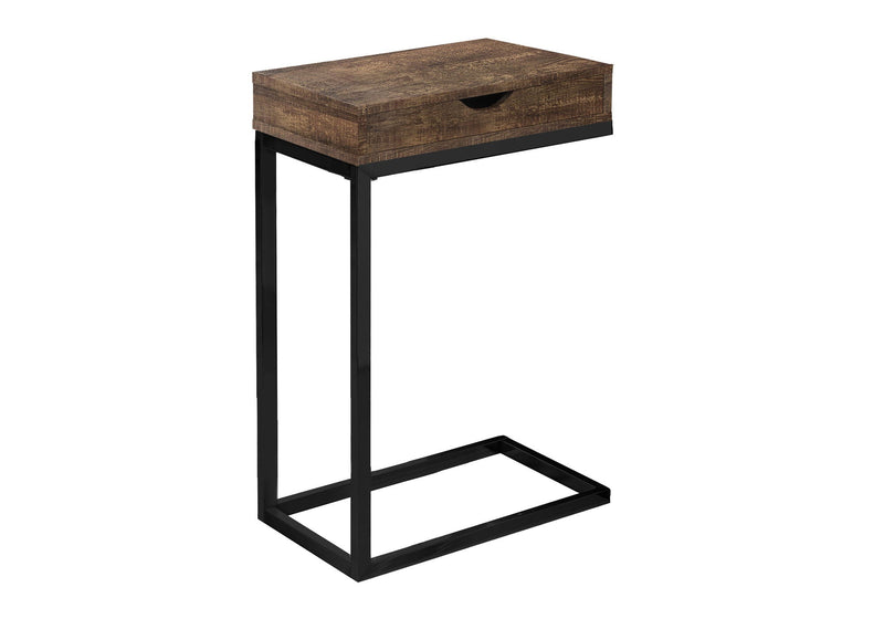 Modern C-Shaped Accent Table with Storage Drawer - Brown, photo 4 of 4