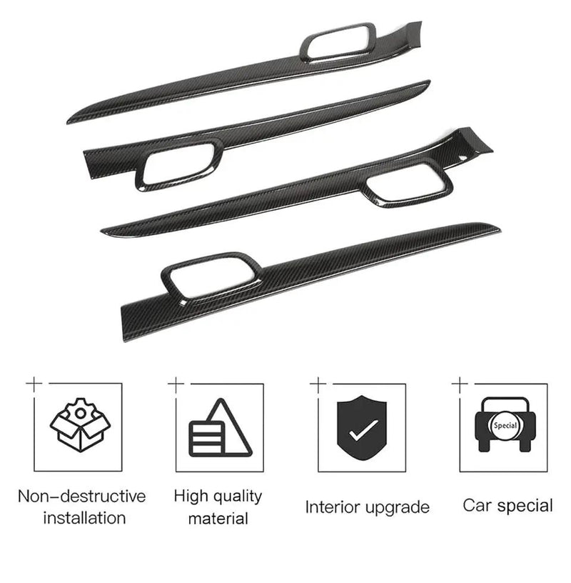 Open Box CheroCar for Jeep Grand Cherokee Dashboard Panel Trim & Door Handle Cover Kits Interior Accessories for 2011-2020 Jeep Grand Cherokee, Carbon by Selzalot