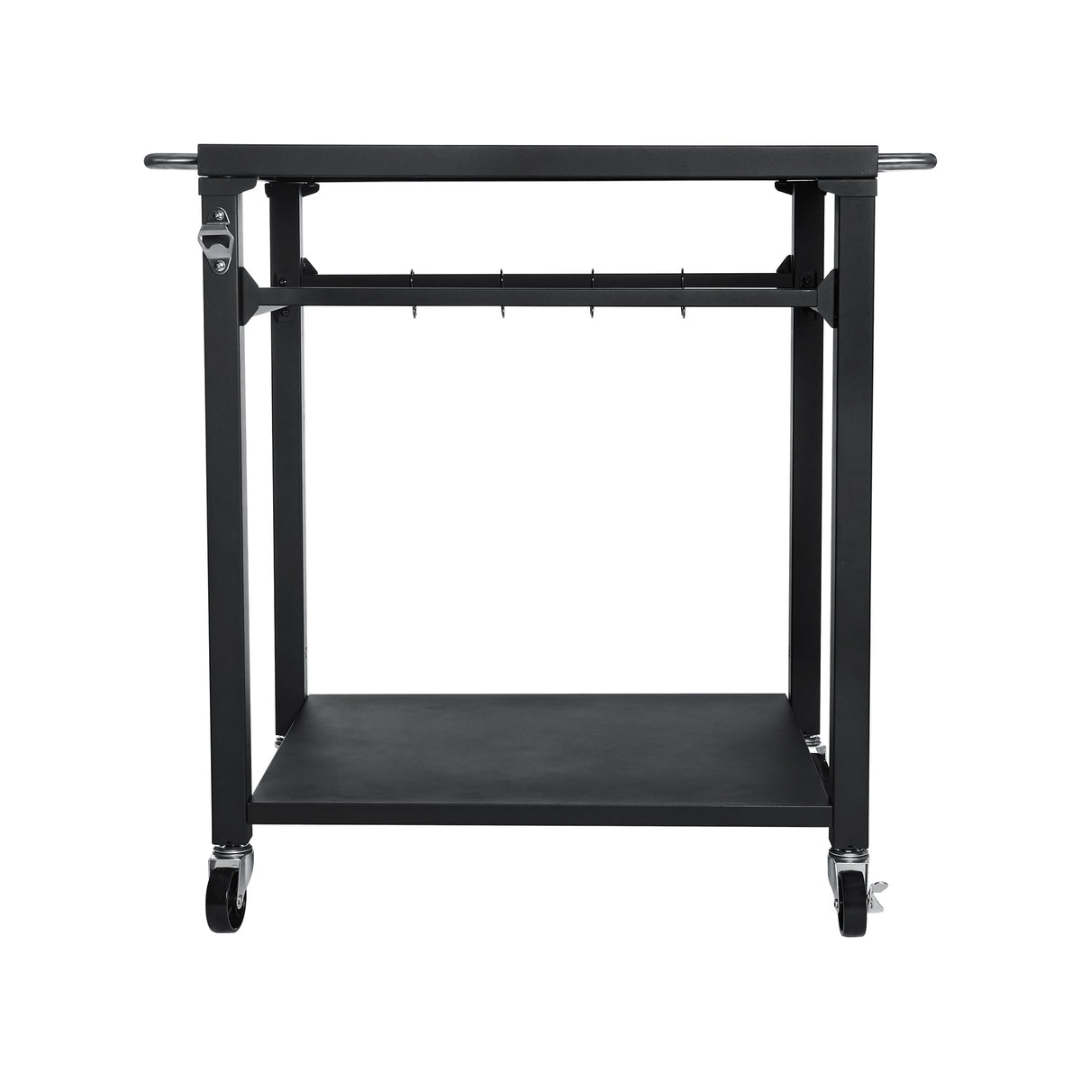 2-Tier Outdoor Grill Cart with Stainless Steel Top - Black, photo 7 of 10