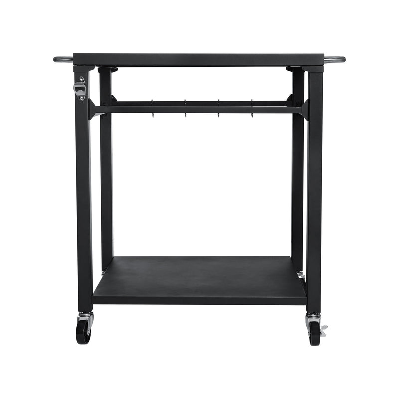 2-Tier Outdoor Grill Cart with Stainless Steel Top - Black, photo 7 of 10