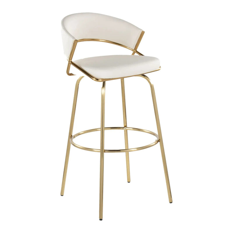 Jie - Fixed Height Contemporary Barstool With Swivel With Round Footrest (Set of 2) by Unique Piece Furniture