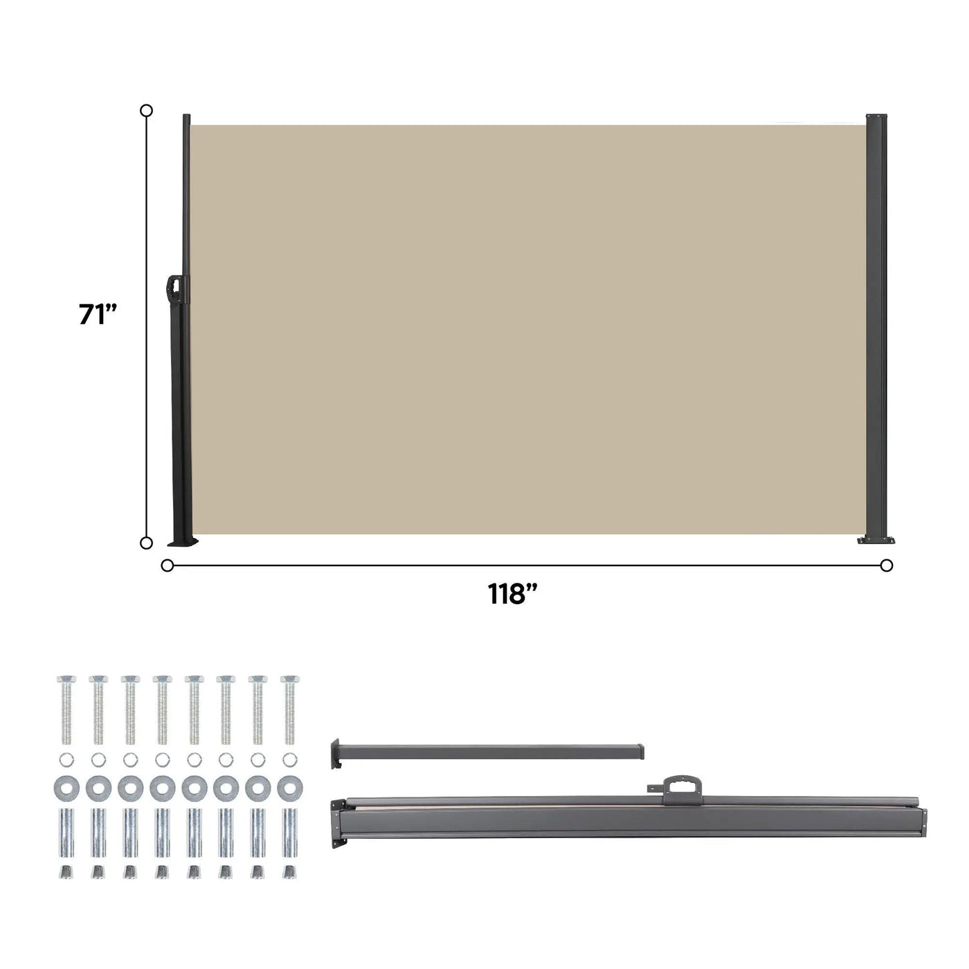 Retractable Side Awning, Waterproof And UV Resistant, Privacy Screen For Patio by Unique Piece Furniture