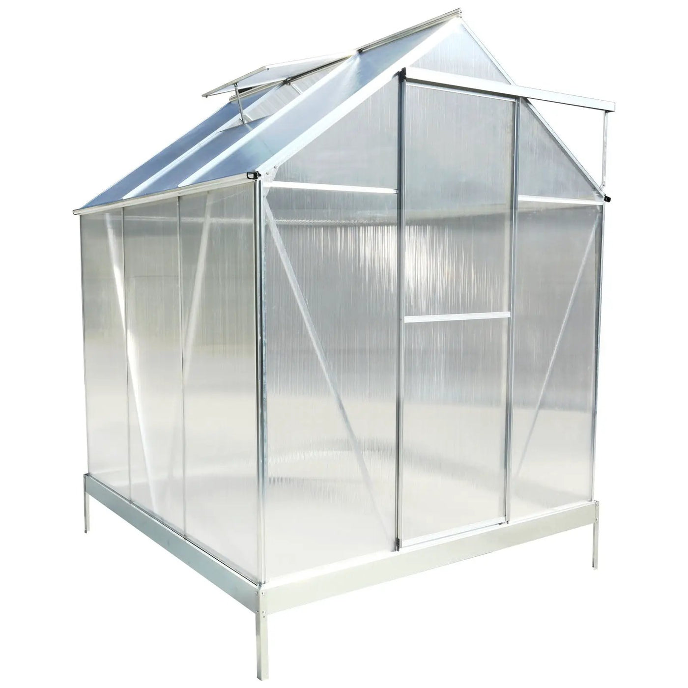 Polycarbonate house, Heavy Duty Outdoor Aluminum Walk-In House Kit With Rain Gutter, Vent And Door For Backyard Garden by HouseOfZazla