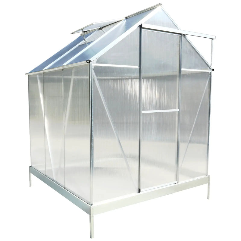 Polycarbonate house, Heavy Duty Outdoor Aluminum Walk-In House Kit With Rain Gutter, Vent And Door For Backyard Garden by HouseOfZazla