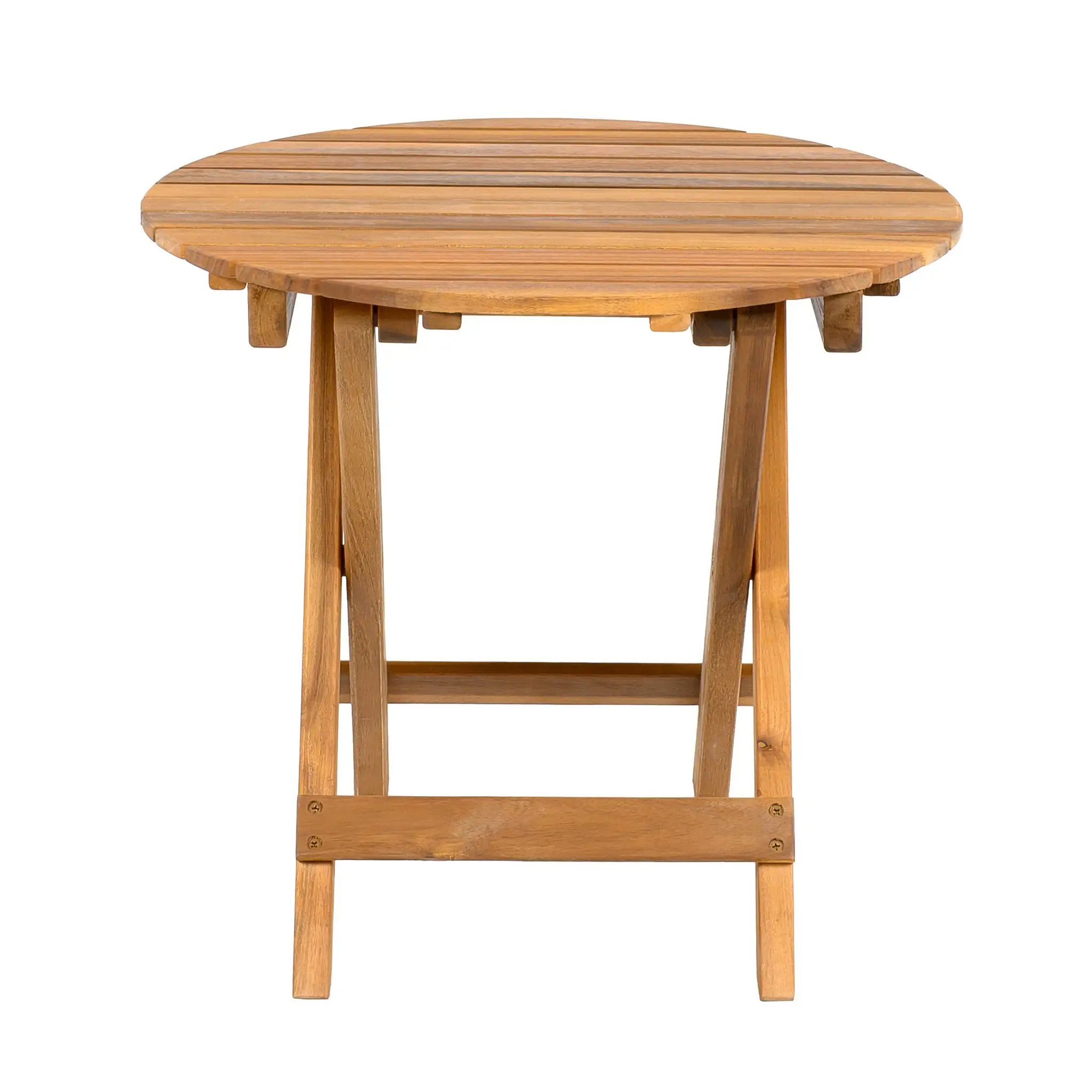 Patio Conversation Set with Foldable Acacia Wood Table and Cushioned Armchairs by HouseOfZazla