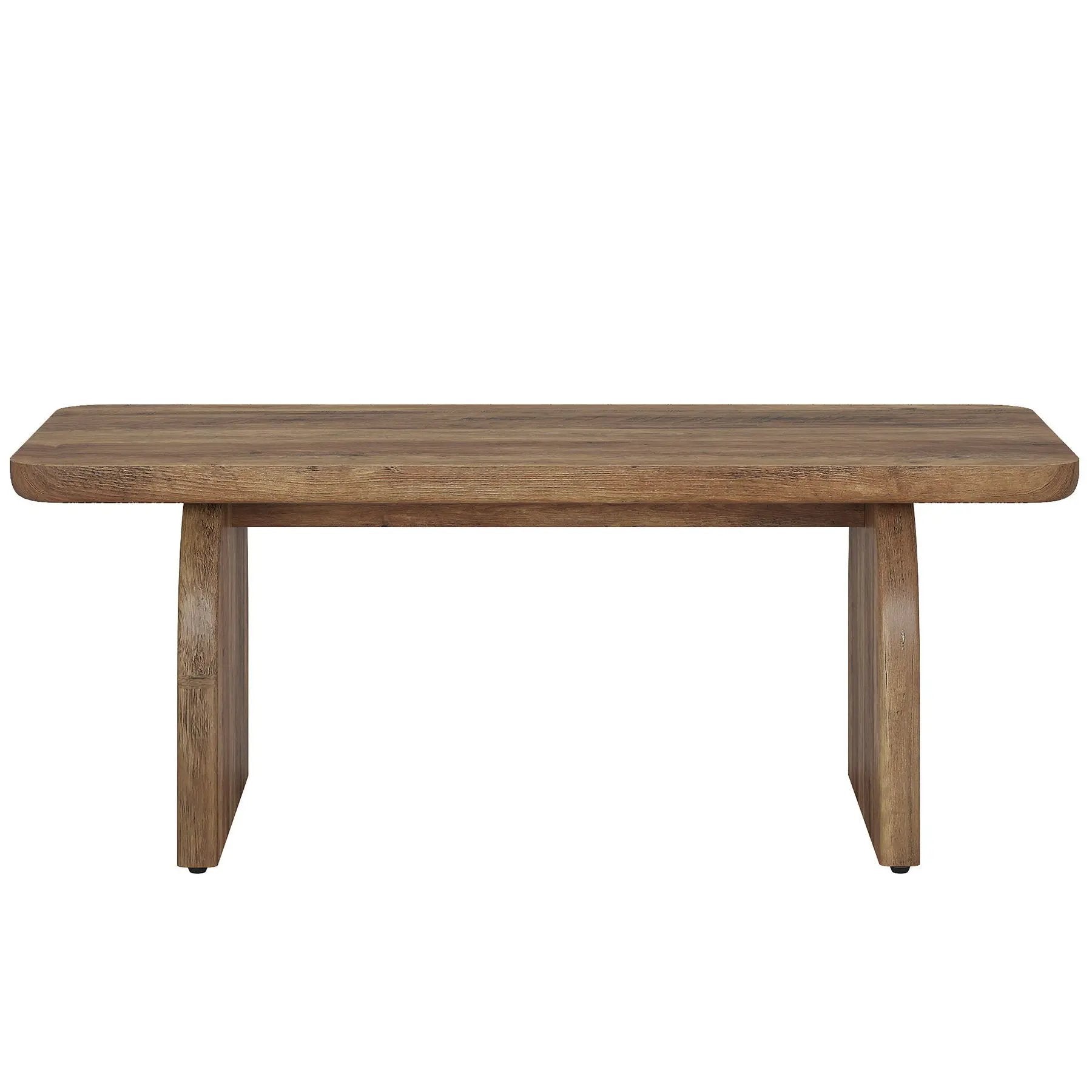 Rectangle Coffee Table With H-Base & Rounded Corners - Brown by HouseOfZazla