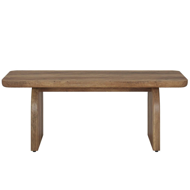 Rectangle Coffee Table With H-Base & Rounded Corners - Brown by HouseOfZazla