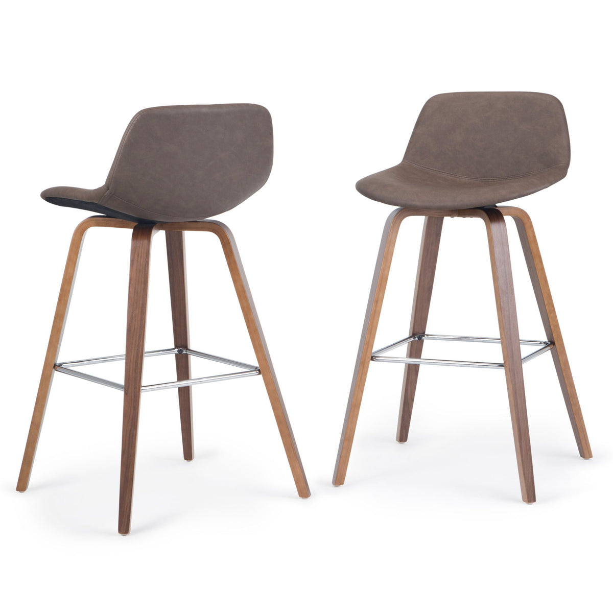 Bentwood Counter or Bar Height Stool Set of 2 with Foot Rest – Multiple Colors