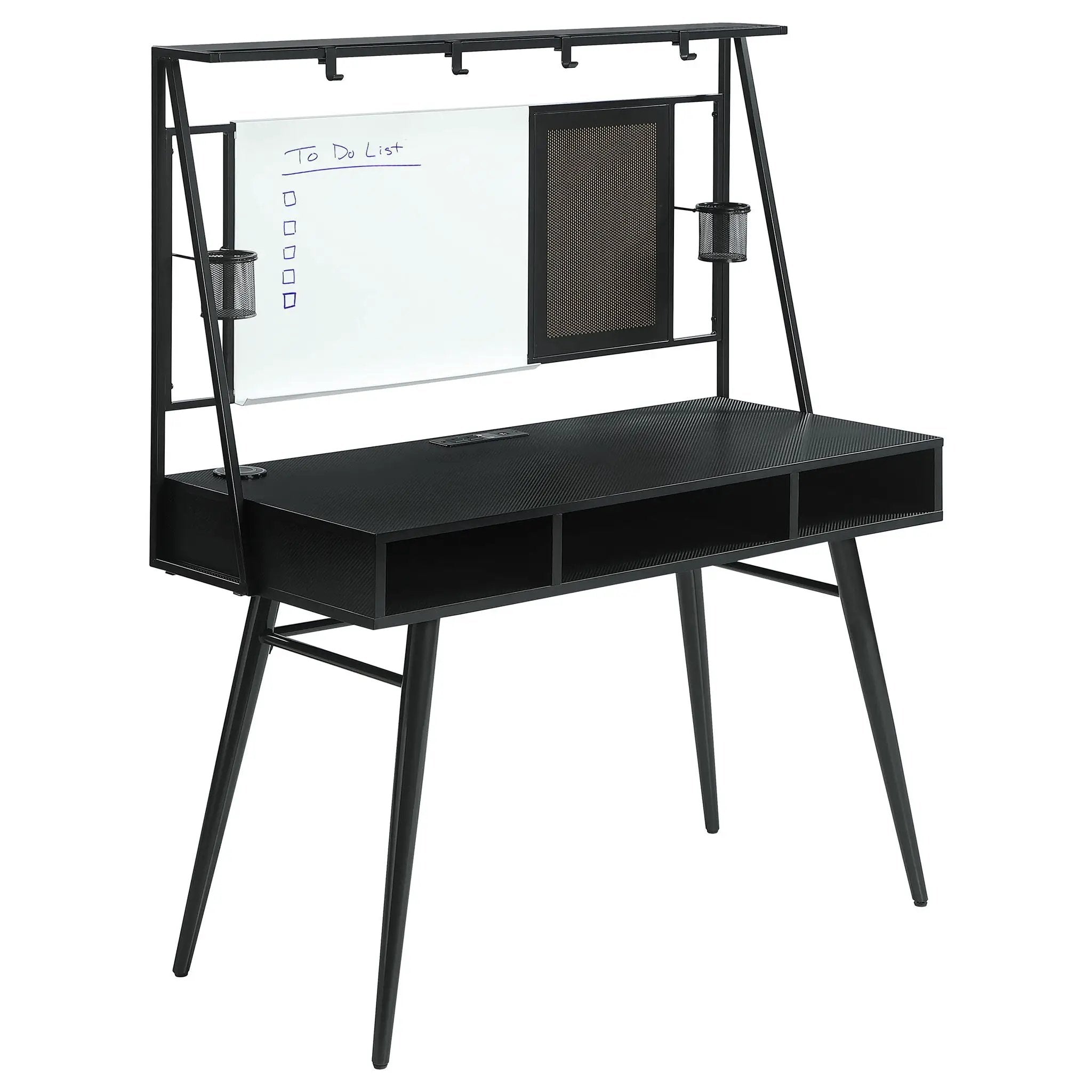 Darby - Writing Desk With USB Ports - Black by HouseOfZazla