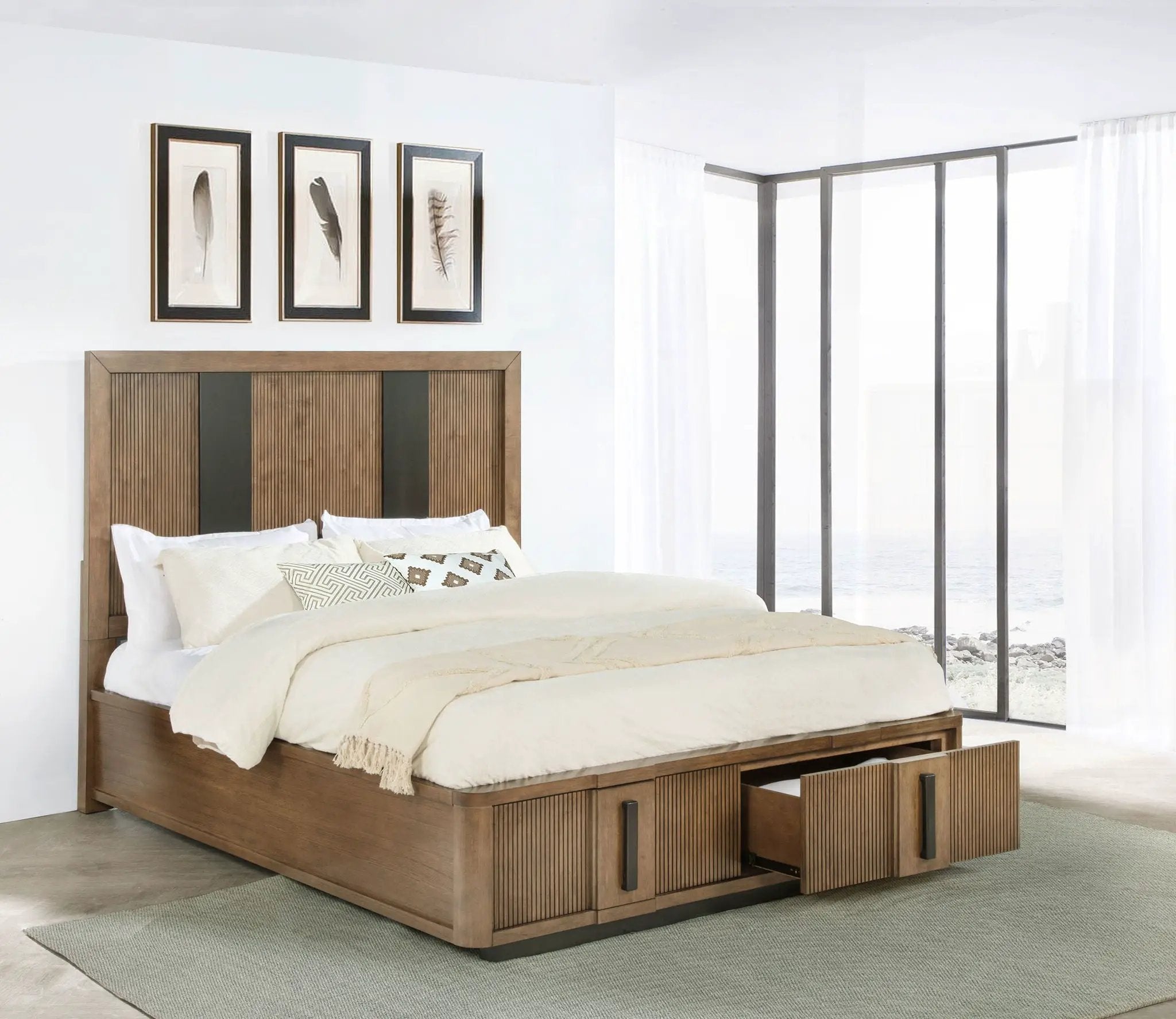 Terrace 2-drawer California King Storage Bed Ash Brown by Unique Piece Furniture