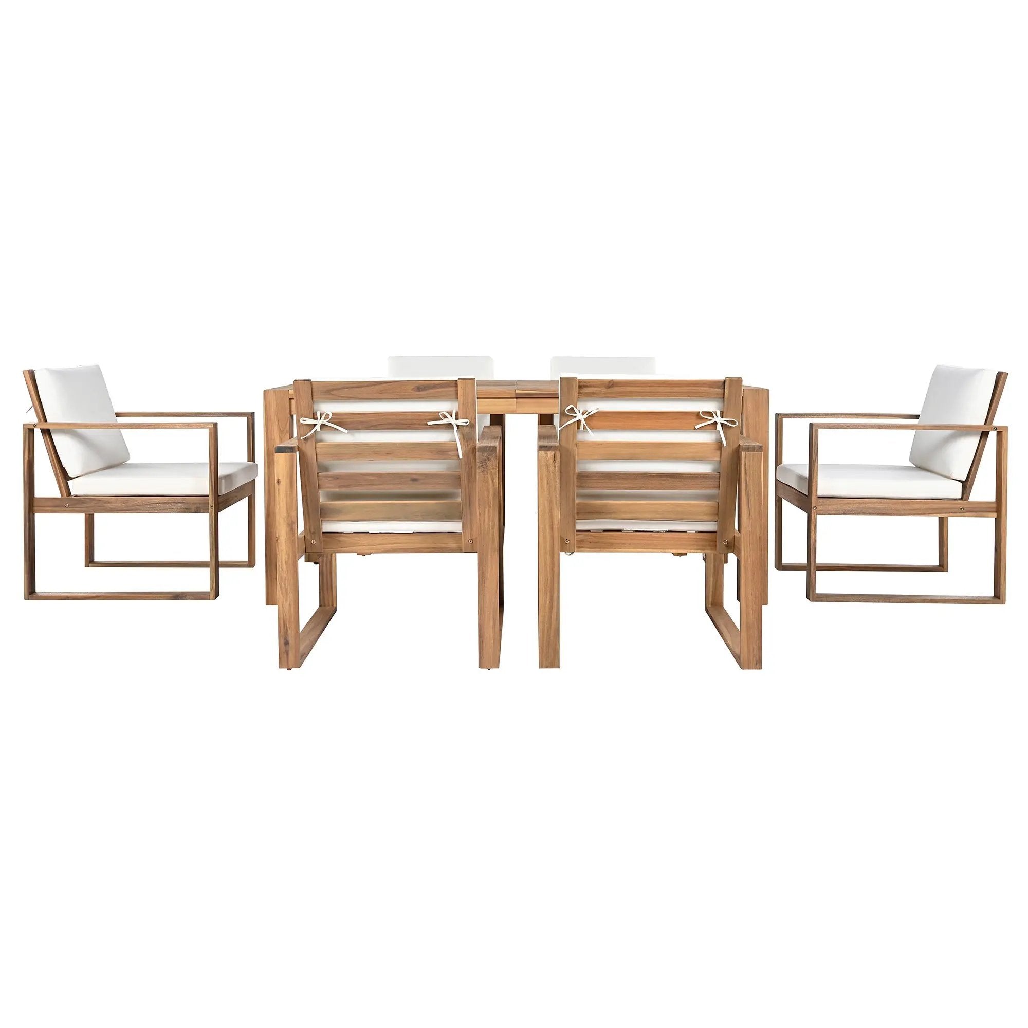 TREXM Patio Table and Chairs Set, 7-Piece Outdoor Dining Set for 6 by HouseOfZazla