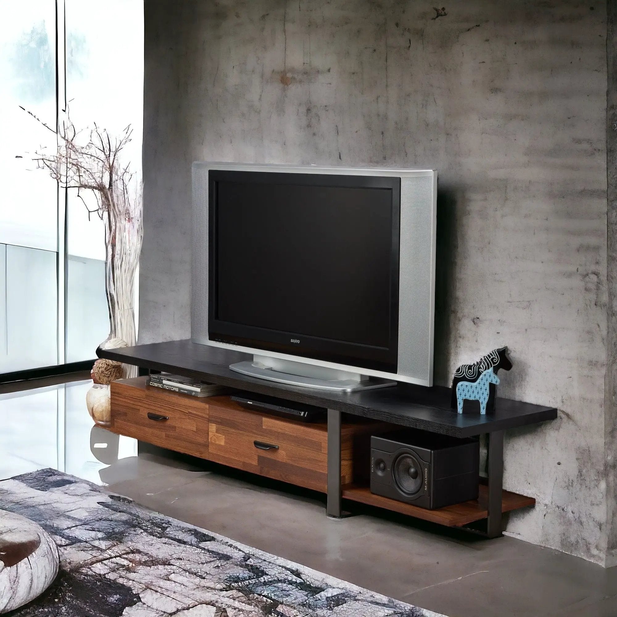 Elling TV Stand - Walnut / Black by HouseOfZazla