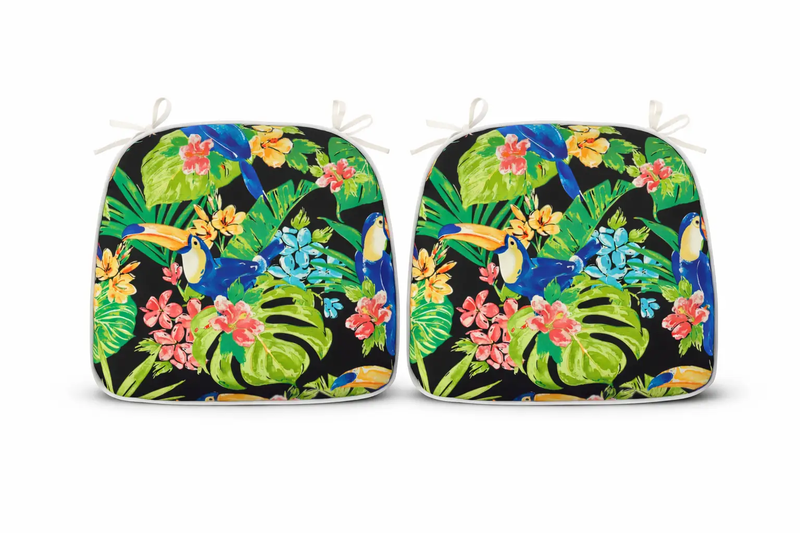 Outdoor Patio Chair Cushions, Water-Repellent U-Shape, Set of 4 - Rich Forest by HouseOfZazla