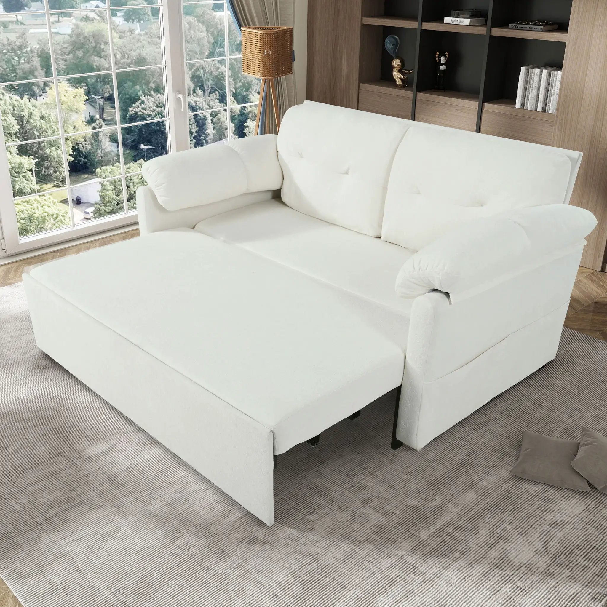 Convertible Pull Out Sofa Bed Queen Size, 3 In 1 With Side Storage by Unique Piece Furniture