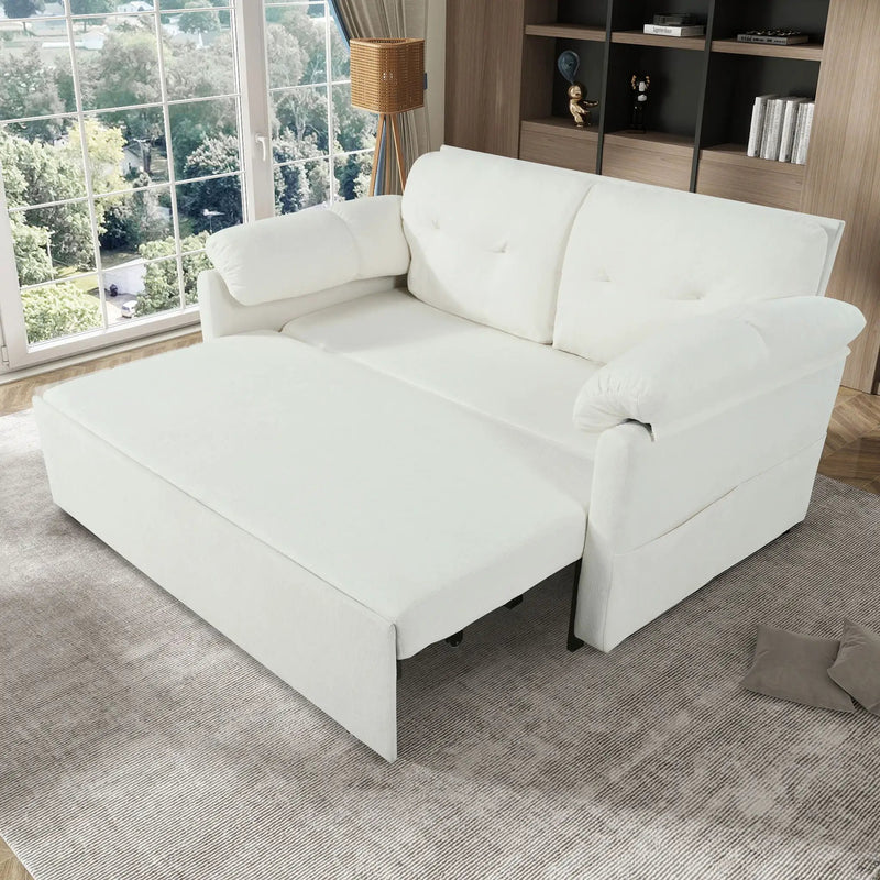 Convertible Pull Out Sofa Bed Queen Size, 3 In 1 With Side Storage by Unique Piece Furniture