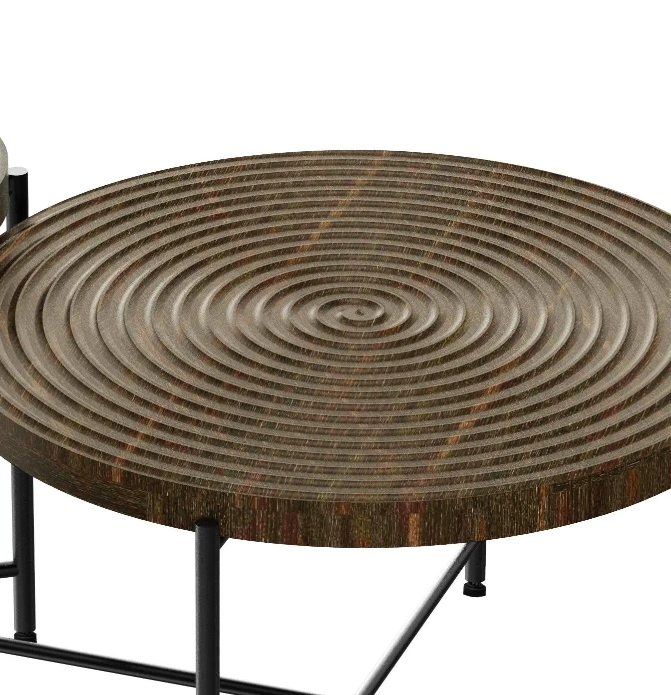 Coffee And End Table Set Waterproof Cover, Distressed Cylindrical Design, Legs Classic Rustic Charm (Set of 2) by HouseOfZazla