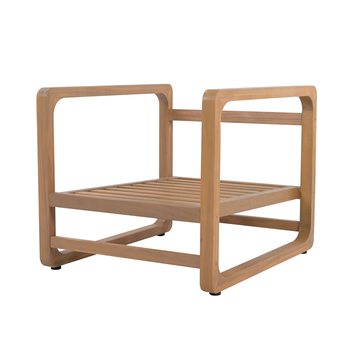 Acacia Wood Lounge Chair & Concrete-Acacia Side Table Set, photo 6 of 10