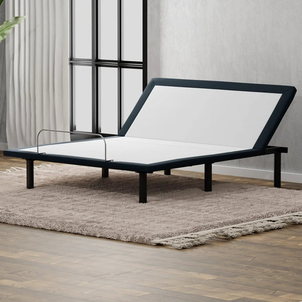 Model H Adjustable Base Full Size Metal Bed Frame Grey