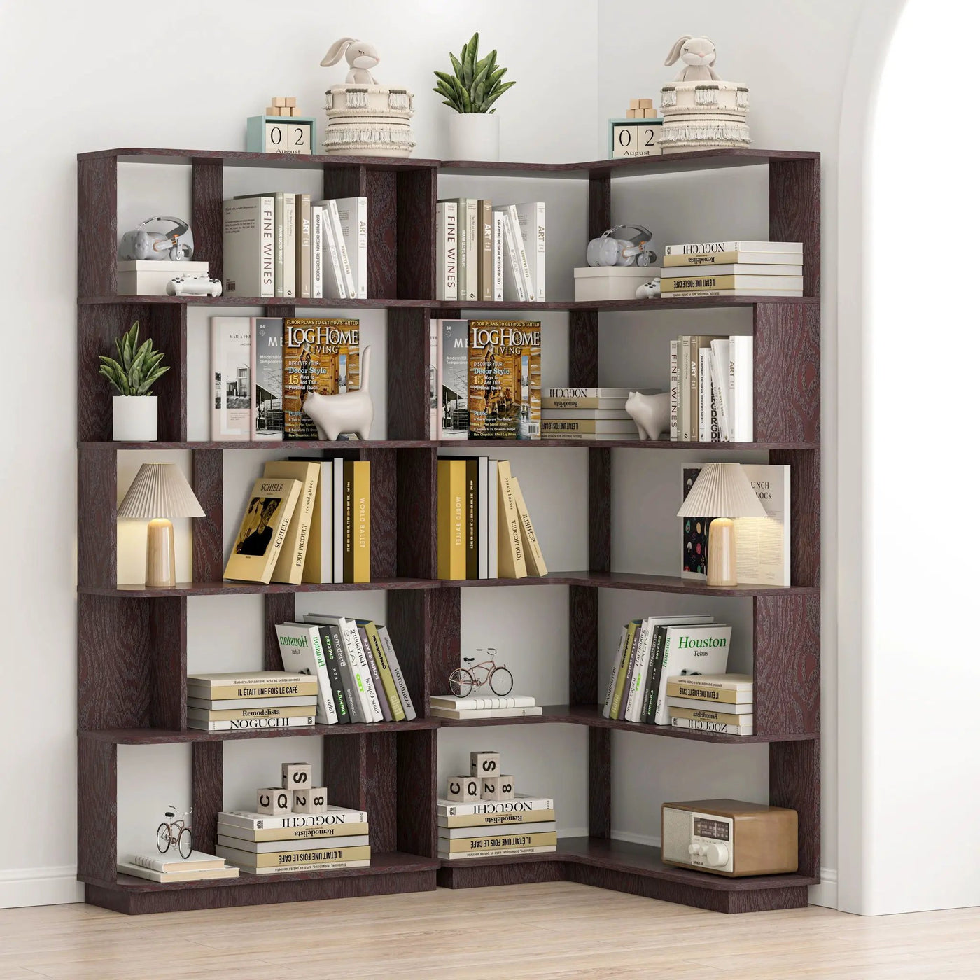 Modern 5 Tier Open Storage Bookcase by HouseOfZazla