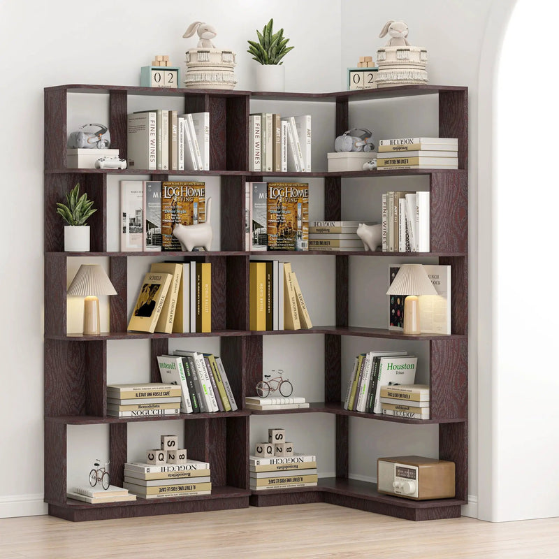 Modern 5 Tier Open Storage Bookcase