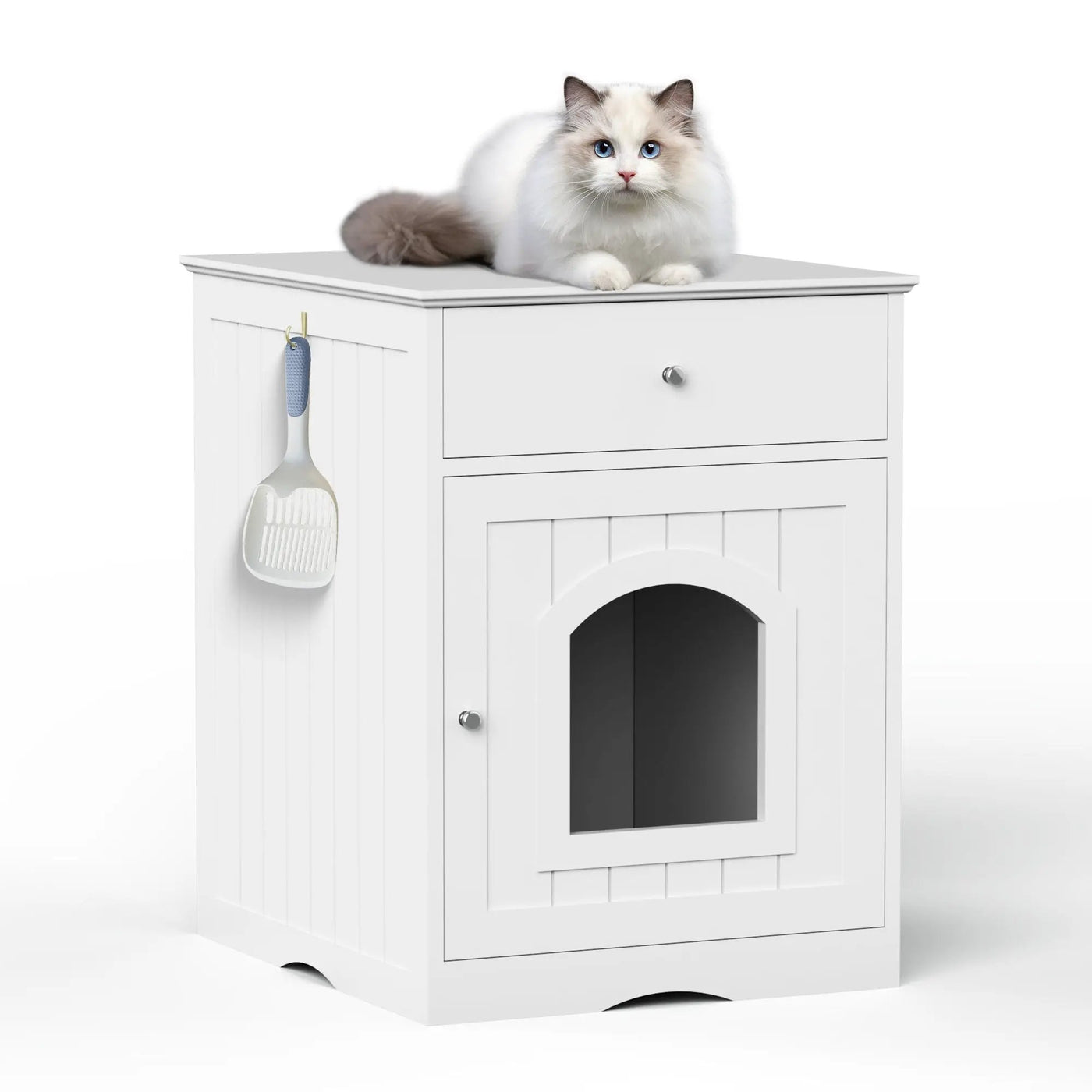 Pet House Cat Litter Box Enclosure With Drawer, Side Table by HouseOfZazla