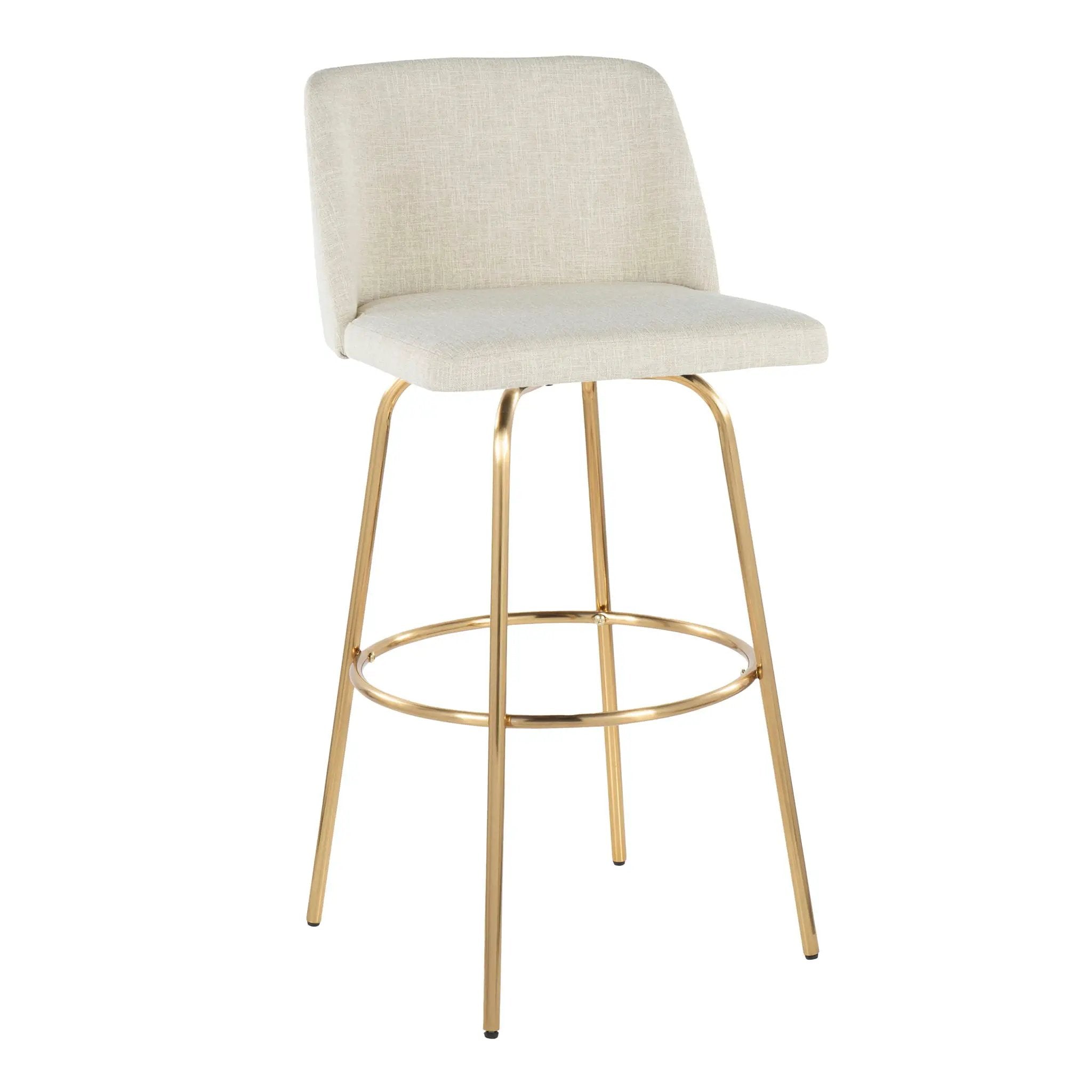 Toriano - Contemporary Fixed Height Barstool With Swivel And Round Footrest (Set of 2) by Unique Piece Furniture