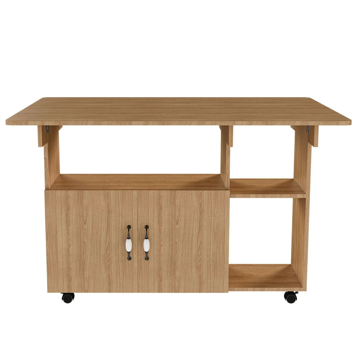 Multi Functional Folding Table With Storage Shelves And Wheels by HouseOfZazla