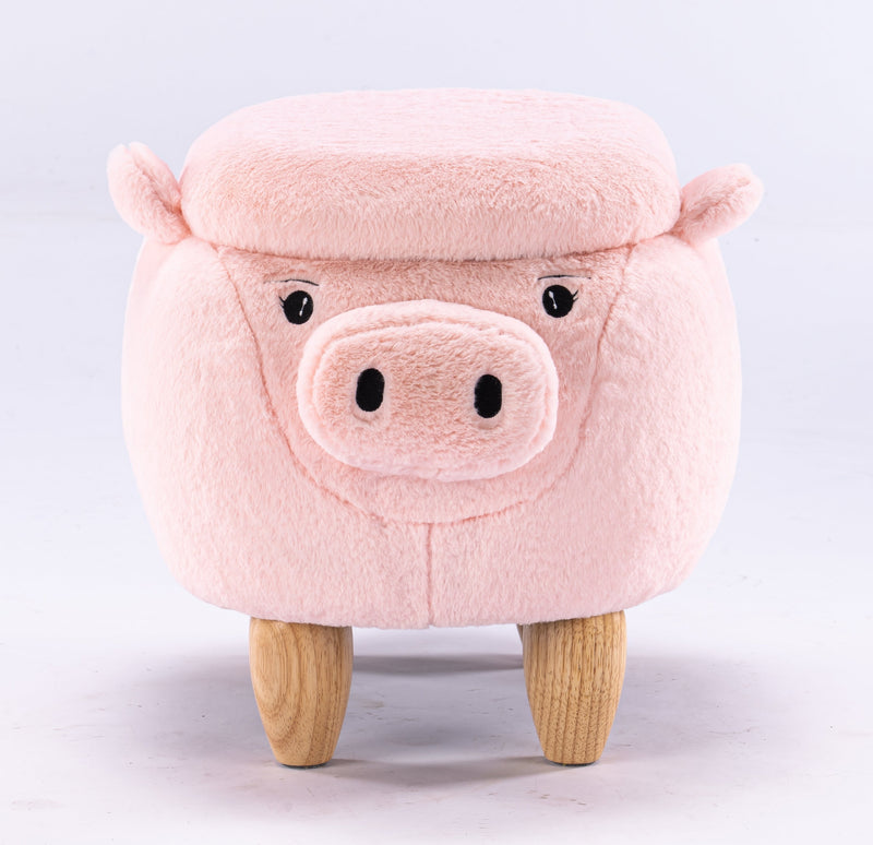 Pig Storage Ottoman with Hidden Storage - Faux Fur, photo 2 of 8