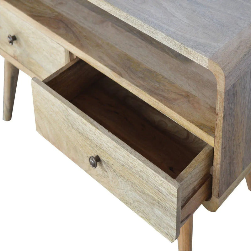 Solid Wood Curved Media Unit by Unique Piece Furniture