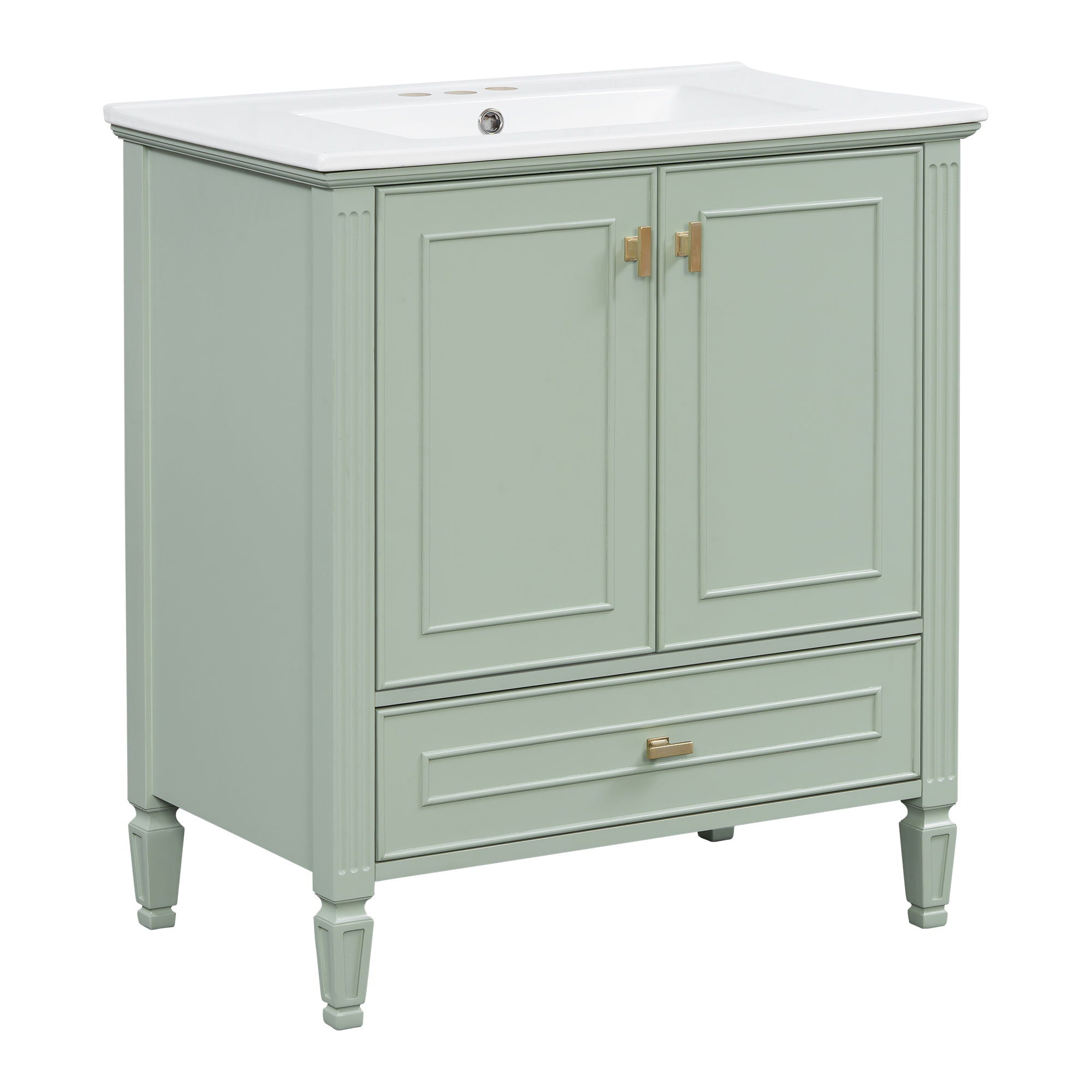 Freestanding Vanity With 1 Drawer & 2 Soft Close Doors With Door Mounted Storage by HouseOfZazla