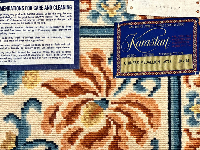 Karastan Rug 10x14 Chinese #718, Vintage Original 700 Series Wool Pile Karastan Carpet, Asian Oriental Rug, Rare by Jewel Rugs