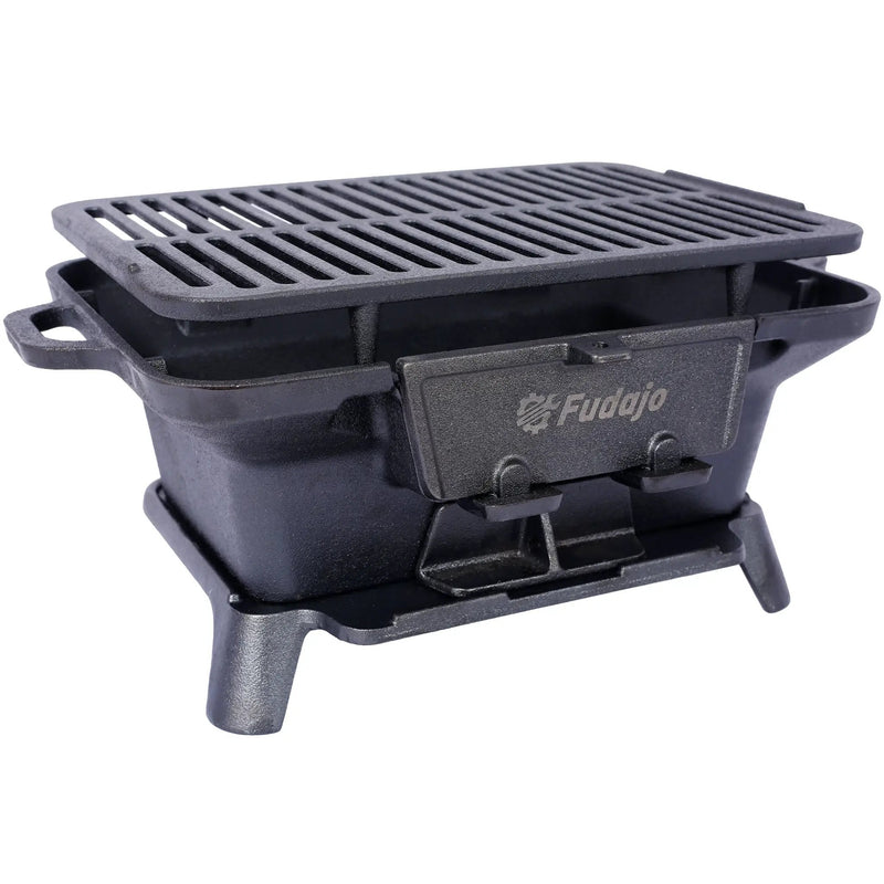 Oval Cast Iron Grill Outdoor Portable Charcoal Tabletop Skillet by HouseOfZazla
