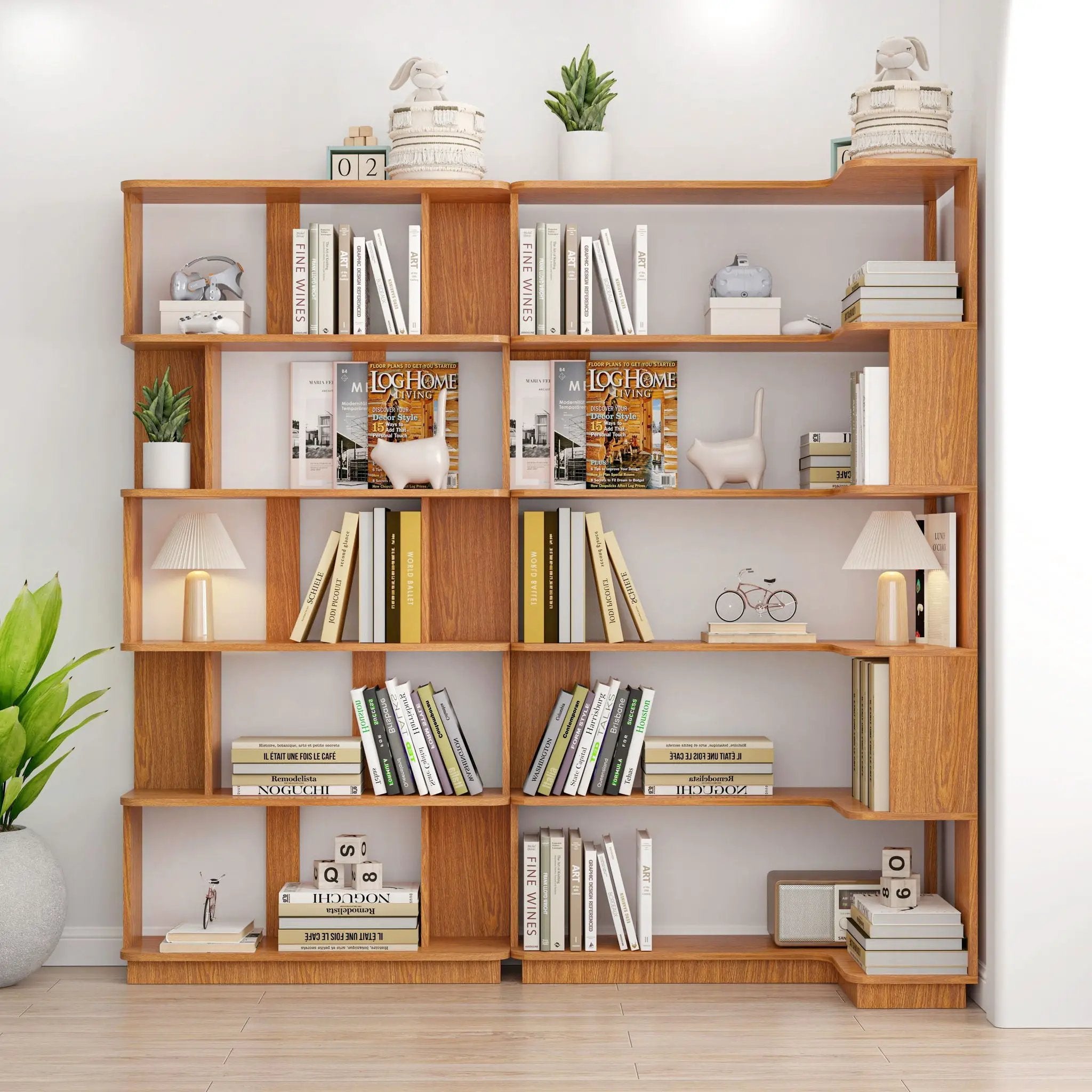 Modern 5 Tier Open Storage Bookcase