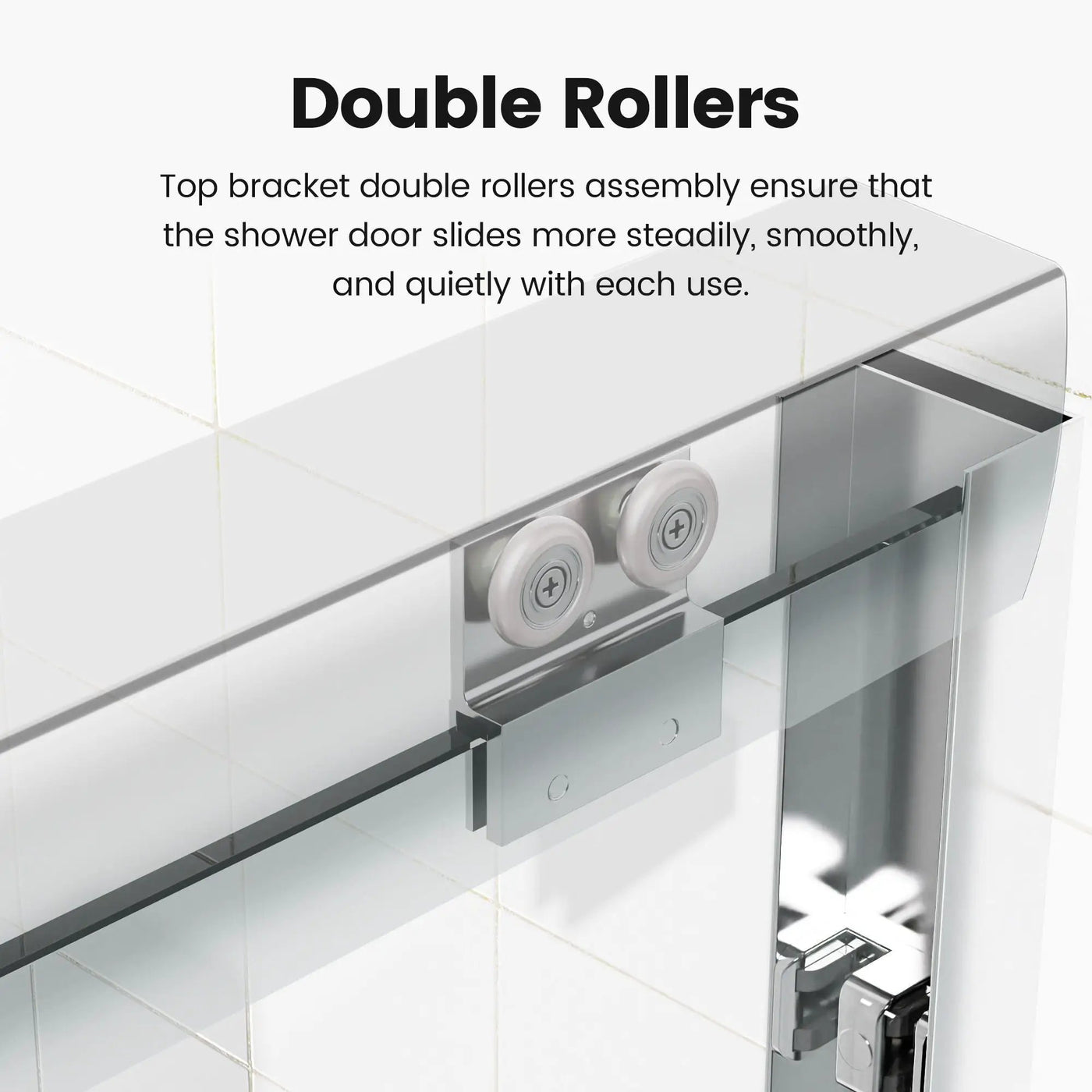 Semi Frameless Double Sliding Shower Door with Tempered Glass by HouseOfZazla