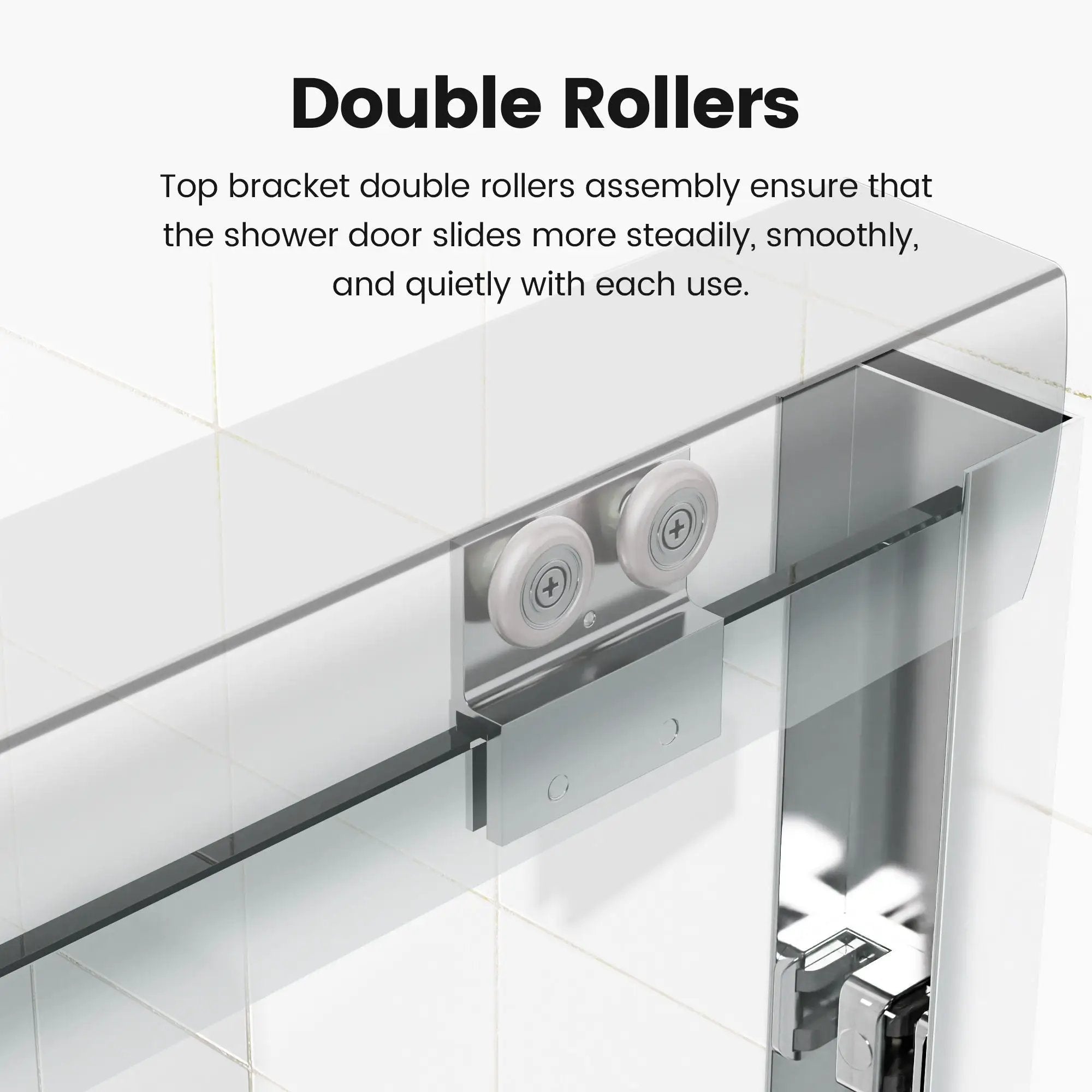Semi Frameless Double Sliding Shower Door with Tempered Glass by HouseOfZazla