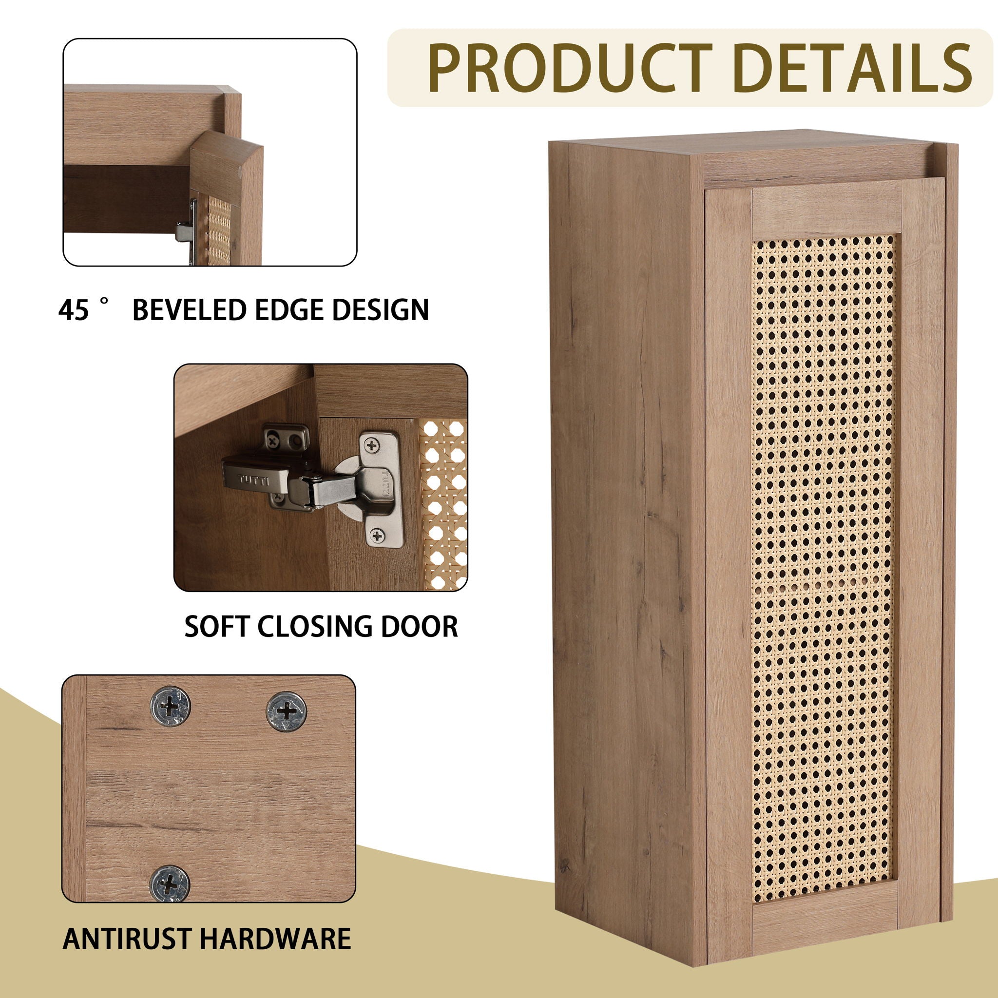 Modern Imitative Wall Mounted Bathroom Vanity With Resin Sink And Side Cabinet by HouseOfZazla
